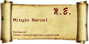 Mityin Bercel névjegykártya
